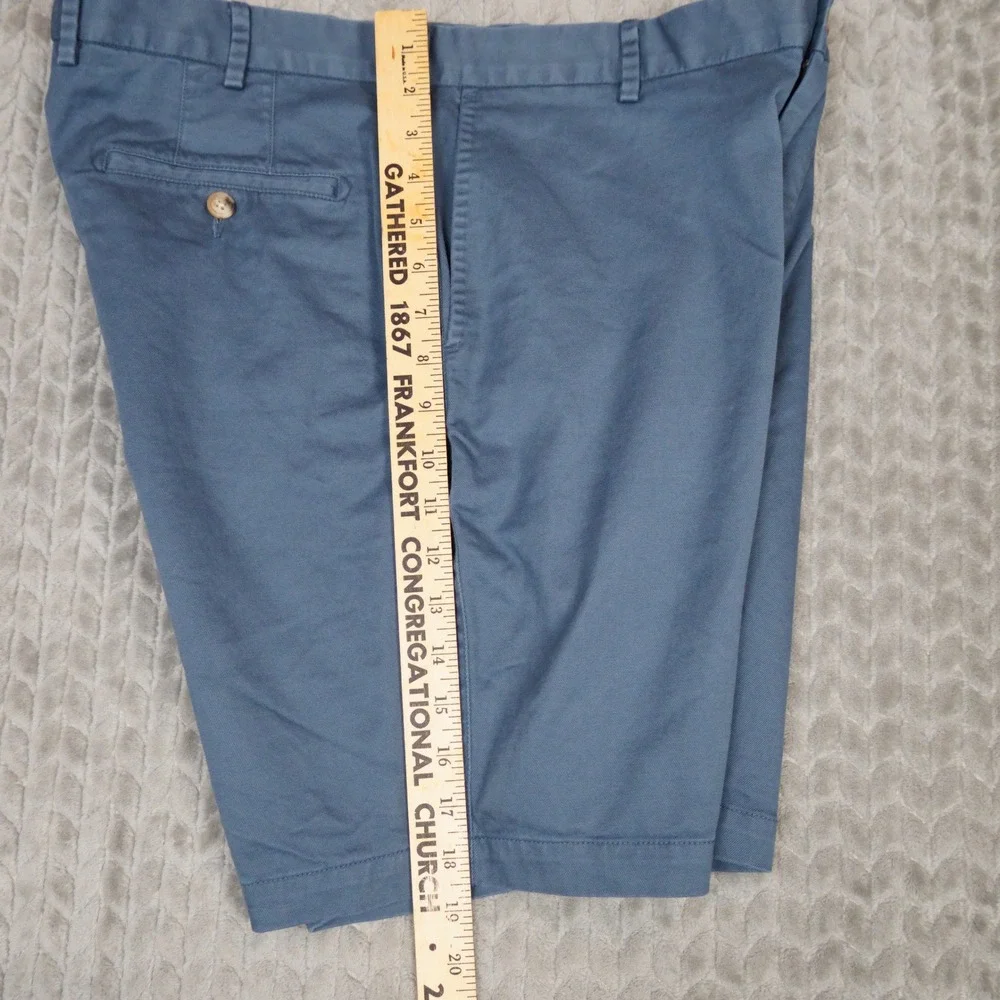 Peter Millar Chino Shorts Mens 35 Blue Flat Front Casual Golf Twill Cotton